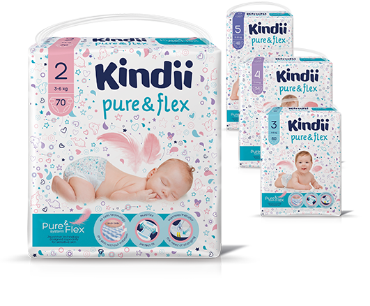 Pieluchy dla niemowląt Kindii Pure & FLEX